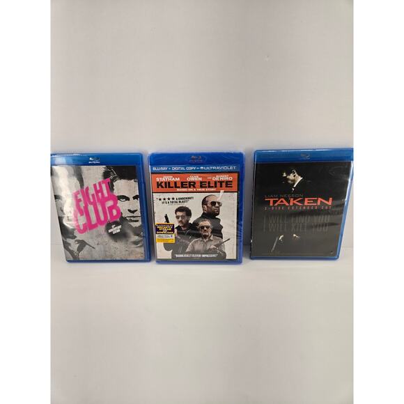 3 Action Blu-Ray Movie Bundle | Fight Club | Taken | Killer Elite (Sealed) - Picture 1 of 3